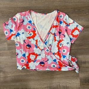 Floral wrap shirt
